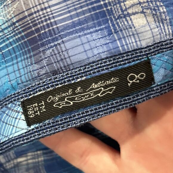 Eight X Shirt Men's Medium Button Down Aqua Blue Paisley Western Rodeo - Picture 4 of 7